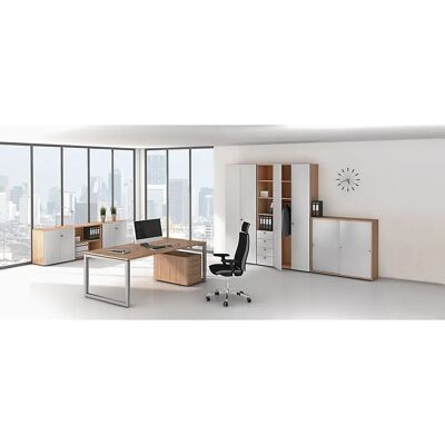 Eurokraft Pro Ahorn Aluminium Schreibtisch - Schreibtisch Eurokraft Pro Ahorn Aluminium Schreibtisch - Schreibtisch