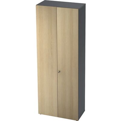 Eurokraft pro Kleiderschrank - 2 Regale, 1 Kleiderstange, Graphit/Eiche Eurokraft pro Kleiderschrank - 2 Regale, 1 Kleiderstange, Graphit/Eiche
