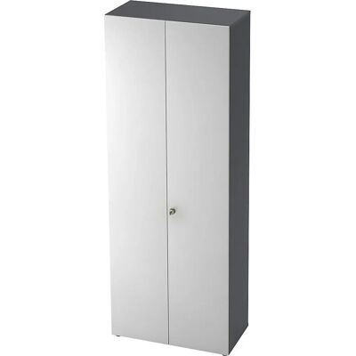 Eurokraft pro Kleiderschrank - 2 Regale, 1 Kleiderstange, Graphit/Weiß Eurokraft pro Kleiderschrank - 2 Regale, 1 Kleiderstange, Graphit/Weiß