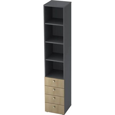 Eurokraft Pro Kleiderschrank - 3 Regale, 4 Schubladen Eurokraft Pro Kleiderschrank - 3 Regale, 4 Schubladen