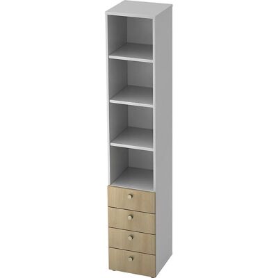 Eurokraft Pro Kleiderschrank - Fester Korpus, 3 Regale, 4 Schubladen Eurokraft Pro Kleiderschrank - Fester Korpus, 3 Regale, 4 Schubladen