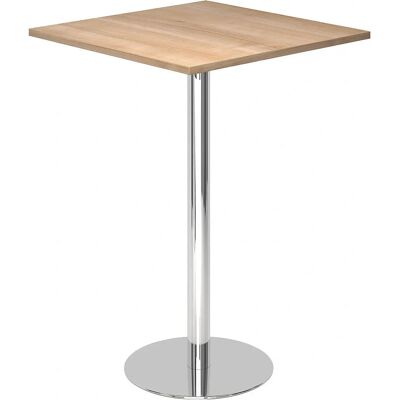 Kaiserkraft Stehtisch - Eiche-Dekor, chromrahmen, 800x800mm Kaiserkraft Stehtisch - Eiche-Dekor, chromrahmen, 800x800mm
