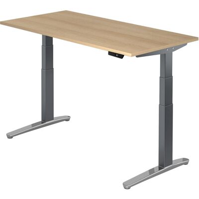 hjh OFFICE PRO XBHM 16 GC Höhenverstellbarer Schreibtisch - Eiche / Graphit hjh OFFICE PRO XBHM 16 GC Höhenverstellbarer Schreibtisch - Eiche / Graphit