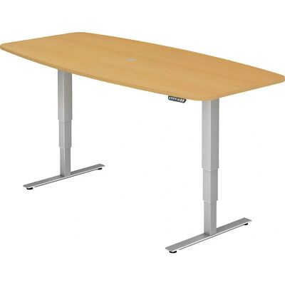 Kaiserkraft Konferenztisch - Höhenverstellbar, Hellgrau, 2200x1030mm Kaiserkraft Konferenztisch - Höhenverstellbar, Hellgrau, 2200x1030mm