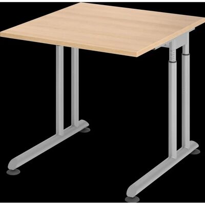 Hammerbacher ZS08 Höhenverstellbarer Schreibtisch - 80x80cm Eiche/Silber Hammerbacher ZS08 Höhenverstellbarer Schreibtisch - 80x80cm Eiche/Silber
