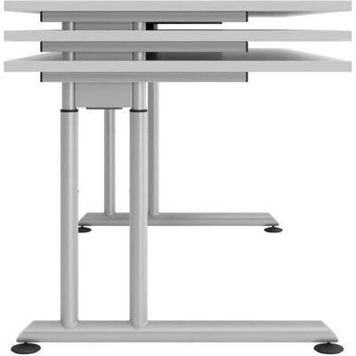 Hammerbacher Höhenverstellbarer Schreibtisch Walnuss Quadrat - Büromöbel Hammerbacher Höhenverstellbarer Schreibtisch Walnuss Quadrat - Büromöbel