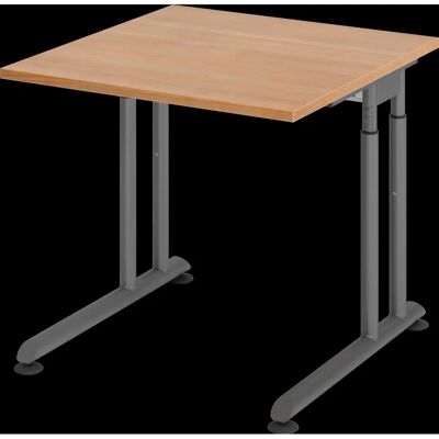 Bureau réglable en hauteur Hammerbacher ZS08 - 80x80cm Gris Acier - Publicité Bureau réglable en hauteur Hammerbacher ZS08 - 80x80cm Gris Acier - Publicité