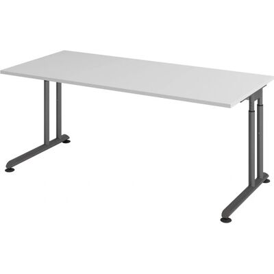 HAMMERBACHER Höhenverstellbarer Schreibtisch - 180x80cm, Hellgrau, C-Fuß HAMMERBACHER Höhenverstellbarer Schreibtisch - 180x80cm, Hellgrau, C-Fuß