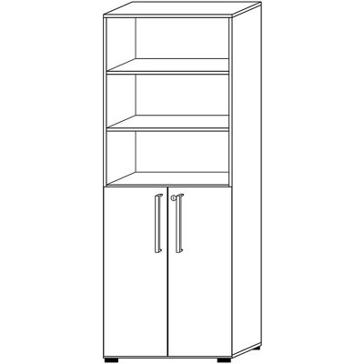HAMMERBACHER Bürokasten mit 5 Regalböden - 80x42x215,6 cm HAMMERBACHER Bürokasten mit 5 Regalböden - 80x42x215,6 cm