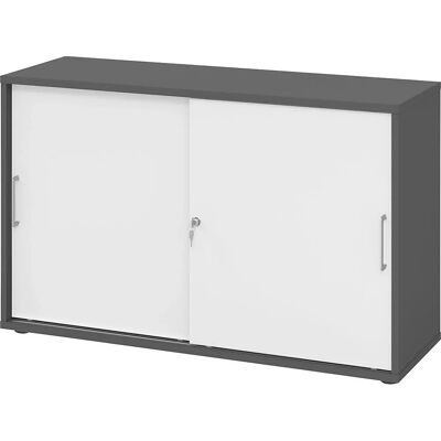 Kaiserkraft VERA-ZWO Schiebetürschrank - 1100x1200x400mm, Hellgrau/Weiß Kaiserkraft VERA-ZWO Schiebetürschrank - 1100x1200x400mm, Hellgrau/Weiß