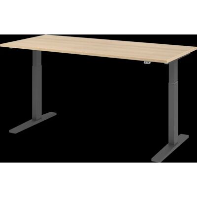 Hammerbacher Zit/Sta Bureau - Elektrisch verstelbaar - Eik & Grijs C-vorm Hammerbacher Zit/Sta Bureau - Elektrisch verstelbaar - Eik & Grijs C-vorm