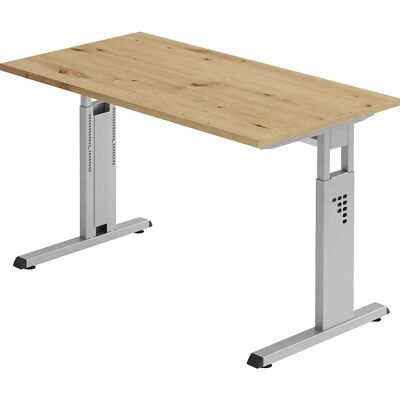 Kaiserkraft Mini-Office C Bureau - Aluminium Zilver & Eiken Decor Kaiserkraft Mini-Office C Bureau - Aluminium Zilver & Eiken Decor