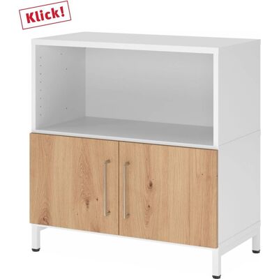 hjh OFFICE PRO Weiß/Eiche - Büromöbel-System hjh OFFICE PRO Weiß/Eiche - Büromöbel-System