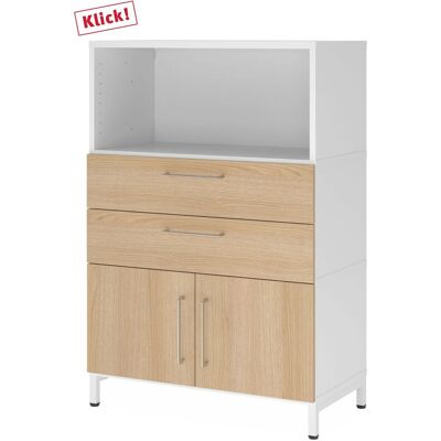 hjh OFFICE PRO FlexWall 3 OH Weiß/Eiche - Möbel System hjh OFFICE PRO FlexWall 3 OH Weiß/Eiche - Möbel System