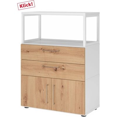 Hammerbacher Schrank & Regal - Weiß/Eiche - 80x40x109,8cm Hammerbacher Schrank & Regal - Weiß/Eiche - 80x40x109,8cm