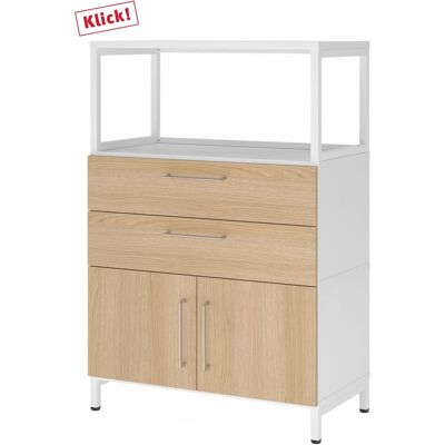 hjh OFFICE PRO FlexWall Stauraumeinheit - 3 OH - Weiß/Eiche hjh OFFICE PRO FlexWall Stauraumeinheit - 3 OH - Weiß/Eiche