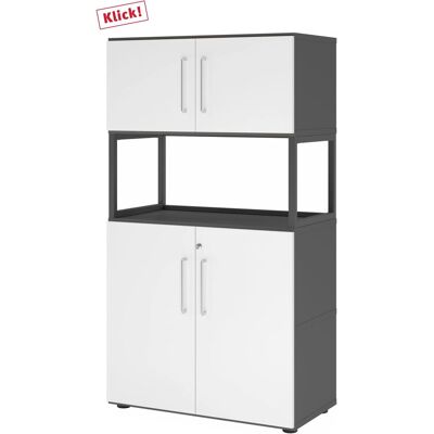 hjh OFFICE PRO FlexWall - 4 Fach Regal Schrank hjh OFFICE PRO FlexWall - 4 Fach Regal Schrank