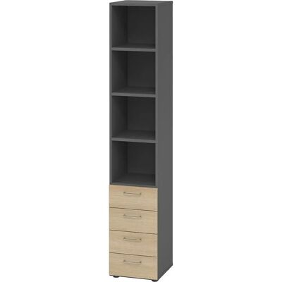 Eurokraft pro RENATUS - Schrank mit 3 Regalen & 4 Schubladen Eurokraft pro RENATUS - Schrank mit 3 Regalen & 4 Schubladen