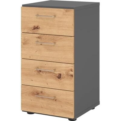 BS Graphit/Asteiche 2-Schübe Aktenschrank - Regal BS Graphit/Asteiche 2-Schübe Aktenschrank - Regal