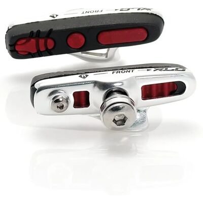 Ensemble de Sabots de Frein XLC R04 - 55mm, Argent/Noir/Rouge - Type de Frein Ensemble de Sabots de Frein XLC R04 - 55mm, Argent/Noir/Rouge - Type de Frein