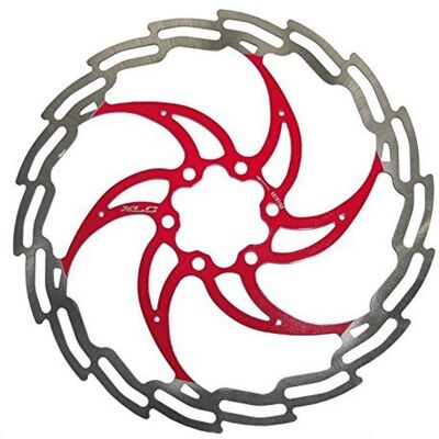 XLC BR-X02 Bremssköld - 160mm, 6 bulthål, Röd/Platina XLC BR-X02 Bremssköld - 160mm, 6 bulthål, Röd/Platina