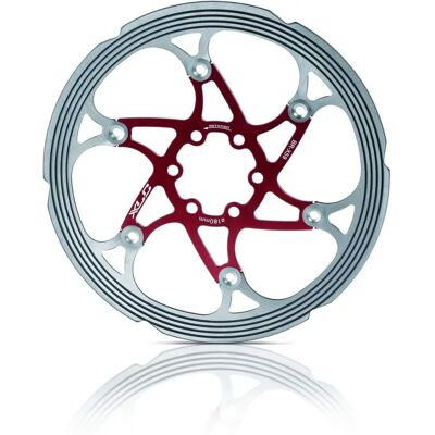 XLC BR-X59 Disc Brake - Aluminum 180mm Red/ Silver XLC BR-X59 Disc Brake - Aluminum 180mm Red/ Silver