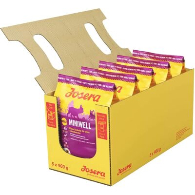 Nourriture pour chiens Josera Miniwell pour petites races - Pelage brillant et contrôle du tartre - Publicité Nourriture pour chiens Josera Miniwell pour petites races - Pelage brillant et contrôle du tartre - Publicité