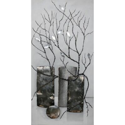 BÖNNINGHOFF Silbergemälde - Pflanzen Dekor 40x80cm BÖNNINGHOFF Silbergemälde - Pflanzen Dekor 40x80cm