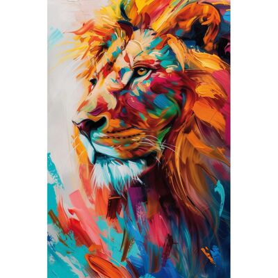 BÖNNINGHOFF - Löwe - Blau - 118x78 cm - Canvas print BÖNNINGHOFF - Löwe - Blau - 118x78 cm - Canvas print