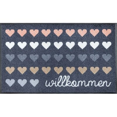 Kleen-Tex Waschbare Fußmatte - Willkommen Herzen - Innen/Außen Kleen-Tex Waschbare Fußmatte - Willkommen Herzen - Innen/Außen