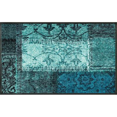 Kleen-Tex Vintage Patches Türkis Fußmatte - Waschbar, Rutschfest, 75x120 cm Kleen-Tex Vintage Patches Türkis Fußmatte - Waschbar, Rutschfest, 75x120 cm