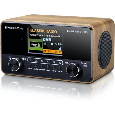Radio digital portátil Albrecht DR 865 - Negro, Madera Radio digital portátil Albrecht DR 865 - Negro, Madera