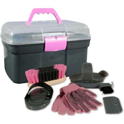 PFIFF - 100576 - Grigio - Set da 6 - Kit di cura cavalli PFIFF - 100576 - Grigio - Set da 6 - Kit di cura cavalli