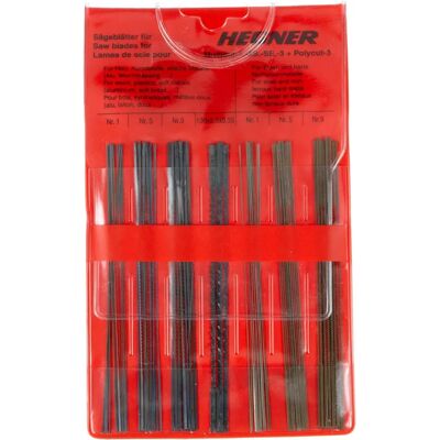 Hegner 00000700 - Ensemble de lames pour scie pour bois, plastique, légers métaux - Publicité Hegner 00000700 - Ensemble de lames pour scie pour bois, plastique, légers métaux - Publicité