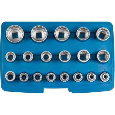 Multi-profil socket sæt - 8-32mm, 19 dele Multi-profil socket sæt - 8-32mm, 19 dele