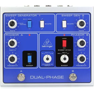 Behringer Dual-Phase Effetto pedale - Phaser classico degli anni '70 con 12 optocoppie Behringer Dual-Phase Effetto pedale - Phaser classico degli anni '70 con 12 optocoppie