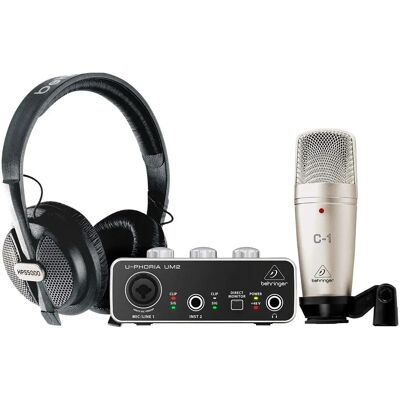 Behringer U-Phoria UM2 USB Audio Interface - Desktop - Black - 48kHz Behringer U-Phoria UM2 USB Audio Interface - Desktop - Black - 48kHz