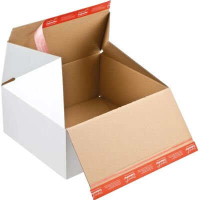 Colompac Blitzboden Karton - Weiß - Premium Wellpappe - Schneller Aufbau Colompac Blitzboden Karton - Weiß - Premium Wellpappe - Schneller Aufbau