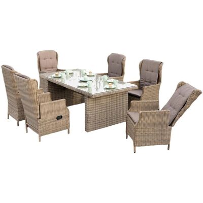 MERXX - Riviera - 6 Sitze - Stahl-Geflecht - Gartenset MERXX - Riviera - 6 Sitze - Stahl-Geflecht - Gartenset