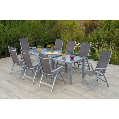 MERXX Carrara Gartenmöbelset - Modern, Ergonomisch, Silber/Taupe MERXX Carrara Gartenmöbelset - Modern, Ergonomisch, Silber/Taupe