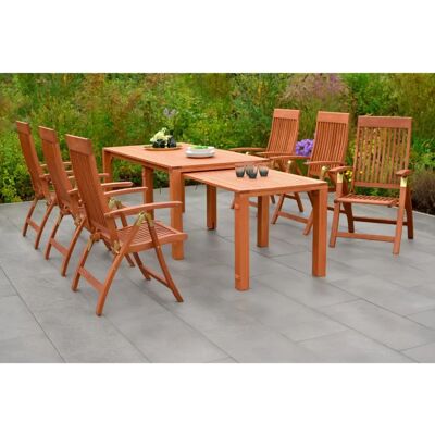 MERXX Comodoro Gartenmöbelset - Braun - 6 Stühle & Ausziehtisch MERXX Comodoro Gartenmöbelset - Braun - 6 Stühle & Ausziehtisch
