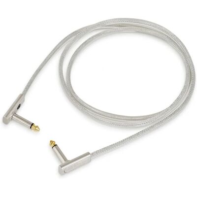 Cable Patch Plano RockBoard - Angulado - Plateado - 120cm Cable Patch Plano RockBoard - Angulado - Plateado - 120cm