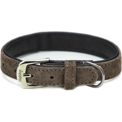 Nobby - VELOURS - braun - M-L - Dog collar Nobby - VELOURS - braun - M-L - Dog collar