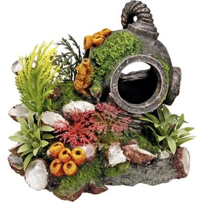 Nobby 28140 Multicolour Aquarium Decoration - Divers Helmet & Plants Nobby 28140 Multicolour Aquarium Decoration - Divers Helmet & Plants