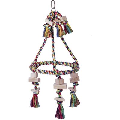 Nobby Pyramid - Cotton with Wooden Blocks - Parrot Toy Nobby Pyramid - Cotton with Wooden Blocks - Parrot Toy