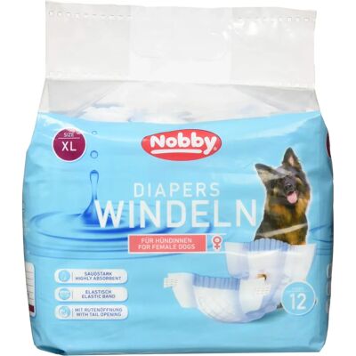 Nobby Hundewindeln - Für Hündinnen, Verstellbar, 12 Stück - Hundewindeln Nobby Hundewindeln - Für Hündinnen, Verstellbar, 12 Stück - Hundewindeln