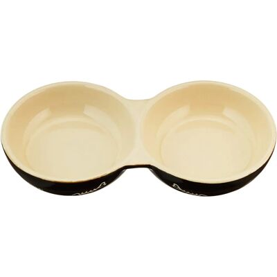 Nobby Keramikskål för katter - dubbel skål, 22x11.5x3.5cm, svart/beige Nobby Keramikskål för katter - dubbel skål, 22x11.5x3.5cm, svart/beige