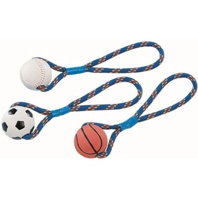 Nobby 79030 - Gummiboll med rep - Hundleksak Nobby 79030 - Gummiboll med rep - Hundleksak