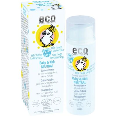 Eco Cosmetics Baby & Kids Ochrona słoneczna SPF 50+ Neutralna - Krem do opalania dzieci Eco Cosmetics Baby & Kids Ochrona słoneczna SPF 50+ Neutralna - Krem do opalania dzieci