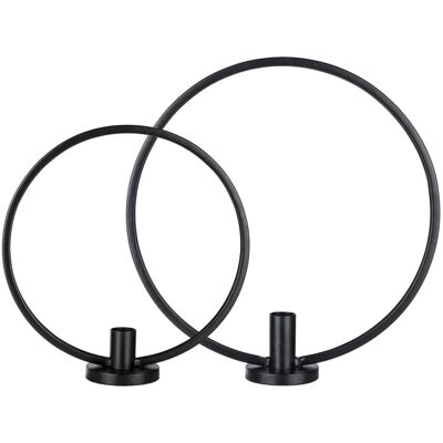 HI Kerzenhalter Ring 2er Set - Schwarz HI Kerzenhalter Ring 2er Set - Schwarz
